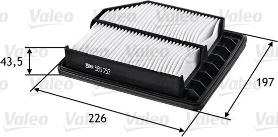 VALEO 585253 - Повітряний фільтр autozip.com.ua