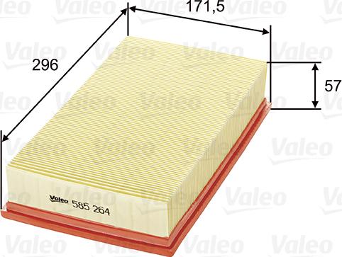 VALEO 585264 - Повітряний фільтр autozip.com.ua