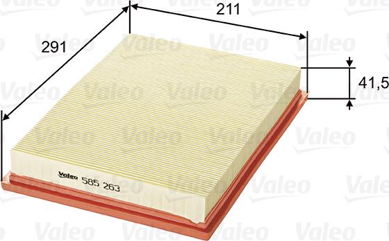 VALEO 585263 - Повітряний фільтр autozip.com.ua