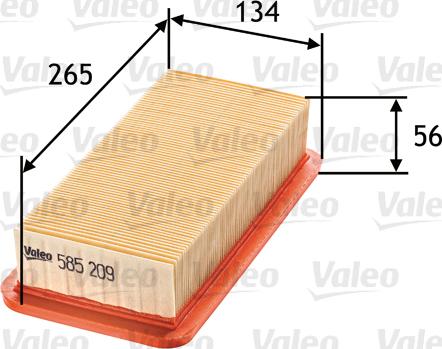 VALEO 585209 - Повітряний фільтр autozip.com.ua