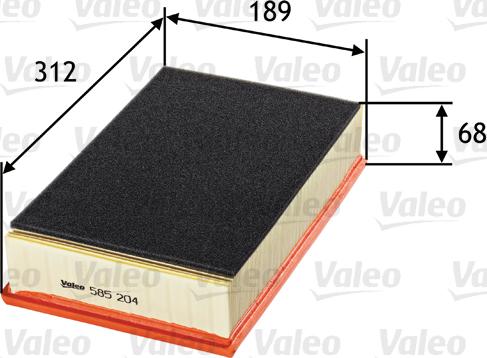 VALEO 585204 - Повітряний фільтр autozip.com.ua
