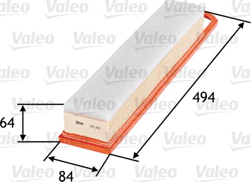VALEO 585205 - Повітряний фільтр autozip.com.ua
