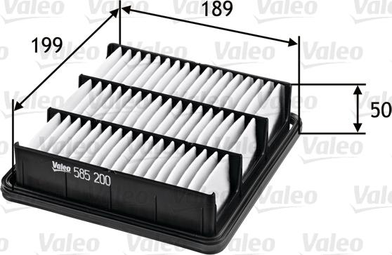 VALEO 585200 - Повітряний фільтр autozip.com.ua