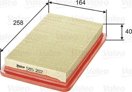 VALEO 585202 - Повітряний фільтр autozip.com.ua