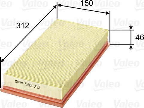 VALEO 585215 - Повітряний фільтр autozip.com.ua