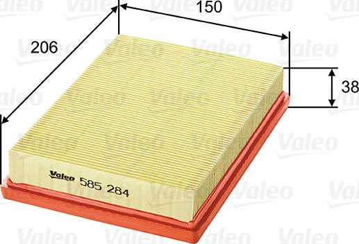 VALEO 585284 - Повітряний фільтр autozip.com.ua
