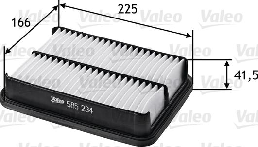 VALEO 585234 - Повітряний фільтр autozip.com.ua