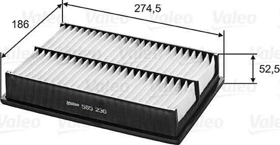 VALEO 585236 - Повітряний фільтр autozip.com.ua