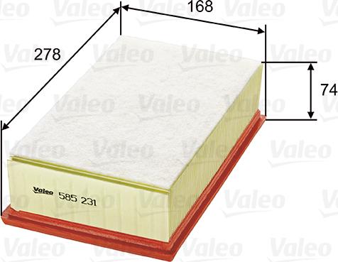 VALEO 585231 - Повітряний фільтр autozip.com.ua
