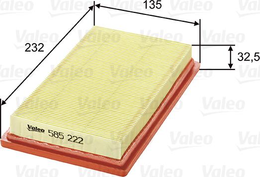 VALEO 585222 - Повітряний фільтр autozip.com.ua