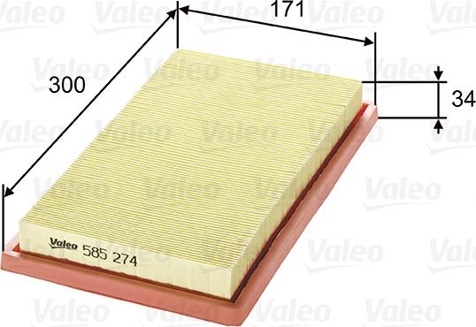 VALEO 585274 - Повітряний фільтр autozip.com.ua