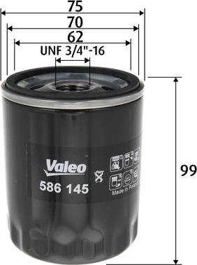 Valeo 586145 - Масляний фільтр autozip.com.ua