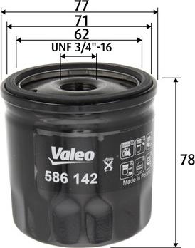 VALEO 586142 - Масляний фільтр autozip.com.ua