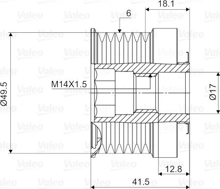 Valeo 588054 - Ремінний шків, генератор autozip.com.ua