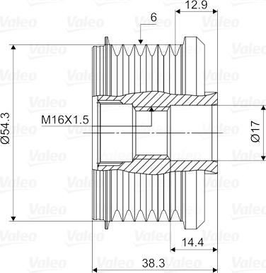 Valeo 588002 - Ремінний шків, генератор autozip.com.ua