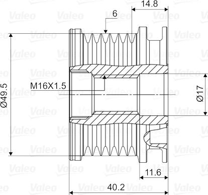 Valeo 588016 - Механизм свободного хода генератора AUDI пр-во Valeo autozip.com.ua