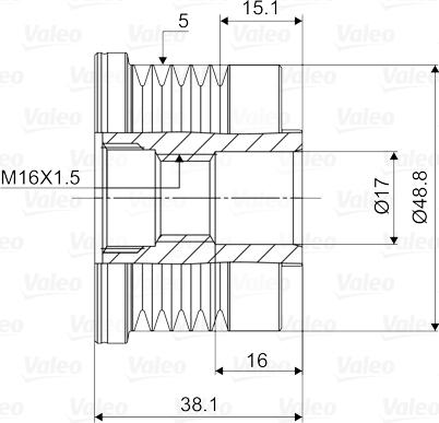 Valeo 588038 - Ремінний шків, генератор autozip.com.ua