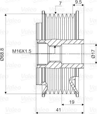 VALEO 588075 - Ремінний шків, генератор autozip.com.ua