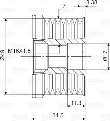 VALEO 588113 - Ремінний шків, генератор autozip.com.ua