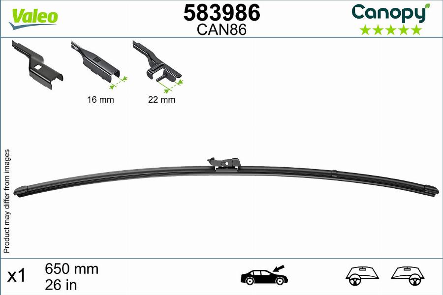 Valeo 583986 - Щітка склоочисника autozip.com.ua