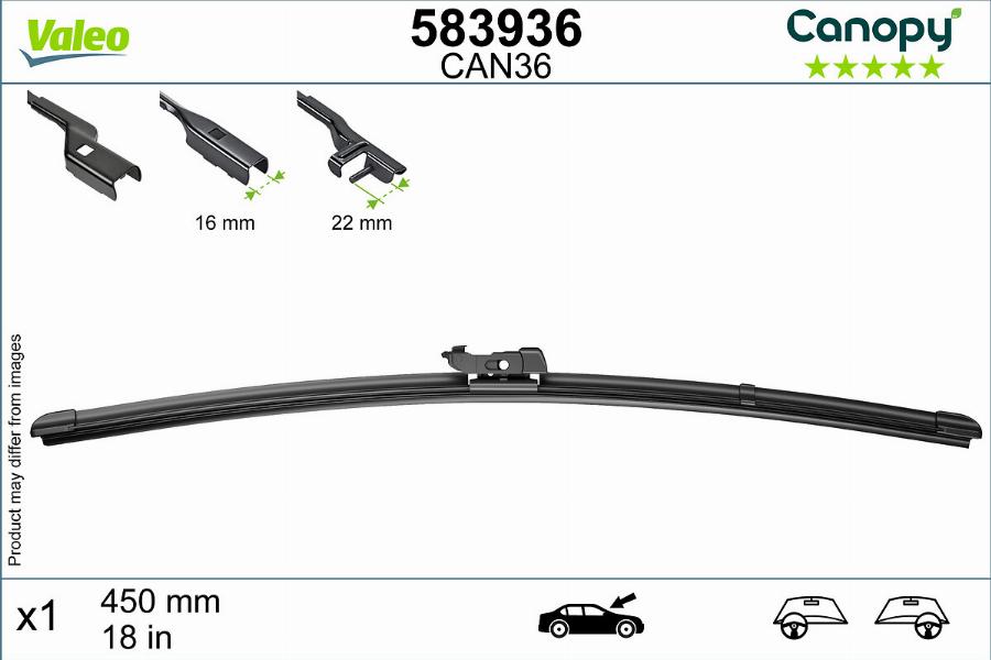 Valeo 583936 - Щітка склоочисника autozip.com.ua