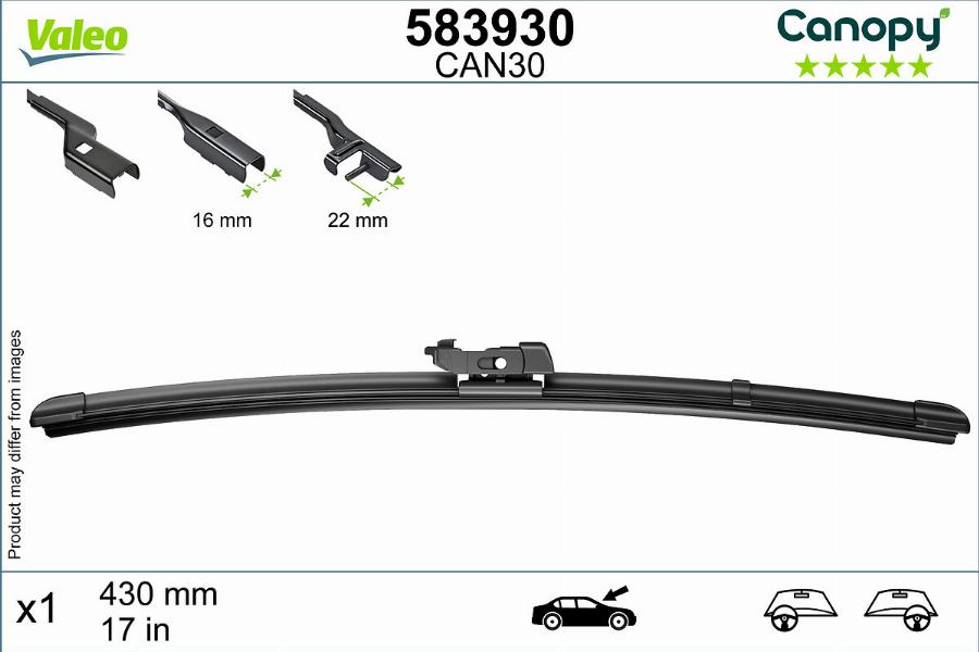 Valeo 583930 - Щітка склоочисника autozip.com.ua