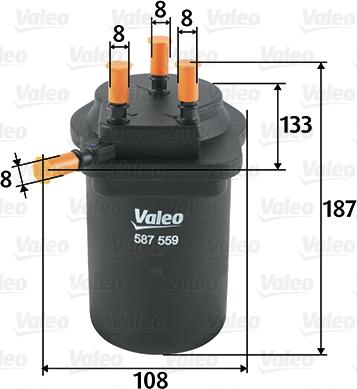 Valeo 587559 - Паливний фільтр autozip.com.ua