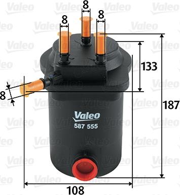 Valeo 587555 - Паливний фільтр autozip.com.ua