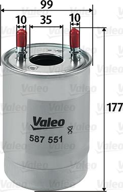 Valeo 587551 - Паливний фільтр autozip.com.ua