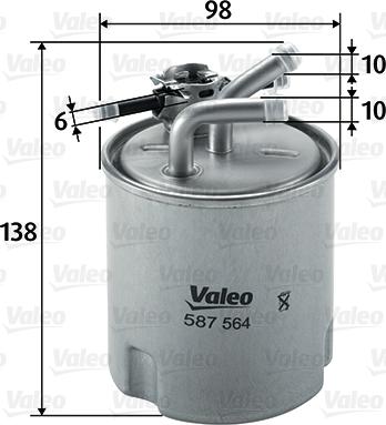 VALEO 587564 - Паливний фільтр autozip.com.ua