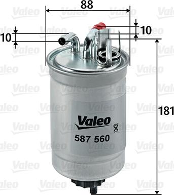 Valeo 587560 - Паливний фільтр autozip.com.ua