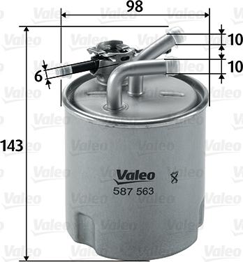 Valeo 587563 - Паливний фільтр autozip.com.ua