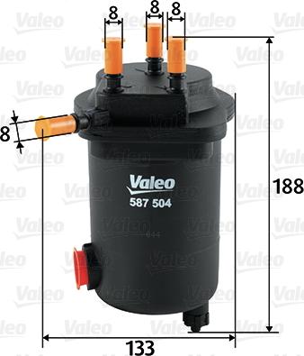 Valeo 587504 - Паливний фільтр autozip.com.ua