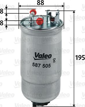 Valeo 587505 - Паливний фільтр autozip.com.ua