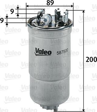 Valeo 587500 - Паливний фільтр autozip.com.ua
