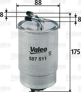 Valeo 587511 - Паливний фільтр autozip.com.ua
