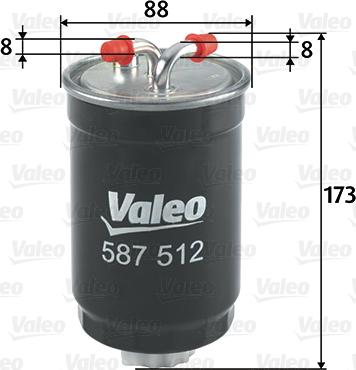Valeo 587512 - Паливний фільтр autozip.com.ua