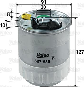 Valeo 587535 - Паливний фільтр autozip.com.ua