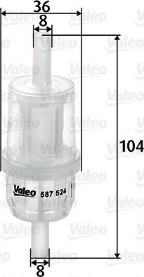 Valeo 587524 - Паливний фільтр autozip.com.ua