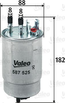 Valeo 587525 - Паливний фільтр autozip.com.ua