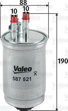 Valeo 587521 - Паливний фільтр autozip.com.ua
