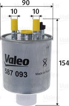 Valeo 587093 - Паливний фільтр autozip.com.ua