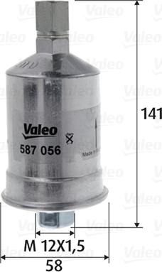 Valeo 587056 - Паливний фільтр autozip.com.ua