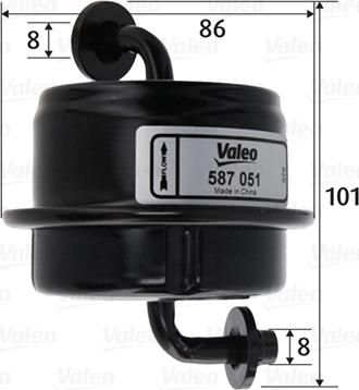 Valeo 587051 - Паливний фільтр autozip.com.ua
