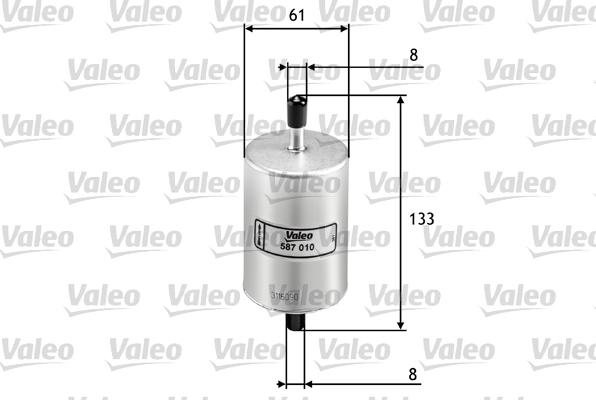 Valeo 587010 - Паливний фільтр autozip.com.ua