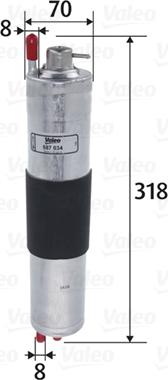 Valeo 587034 - Паливний фільтр autozip.com.ua