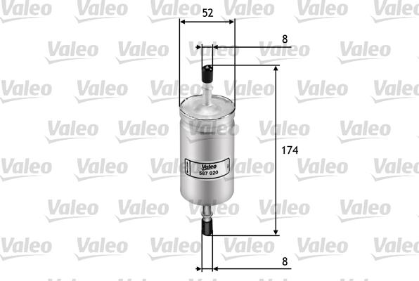 VALEO 587020 - Паливний фільтр autozip.com.ua