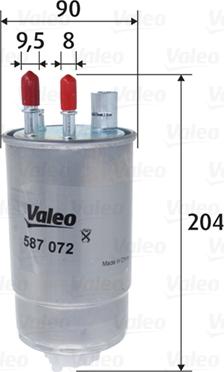 Valeo 587072 - Паливний фільтр autozip.com.ua