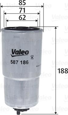 Valeo 587186 - Паливний фільтр autozip.com.ua