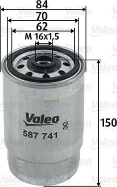 VALEO 587741 - Паливний фільтр autozip.com.ua